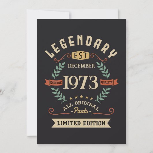 Legendarische  verjaardagscadeau kaart (Voorkant)