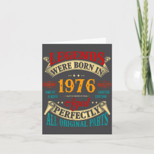 Legendarische Vintage Geboortig In 1976 Grafisch V Kaart