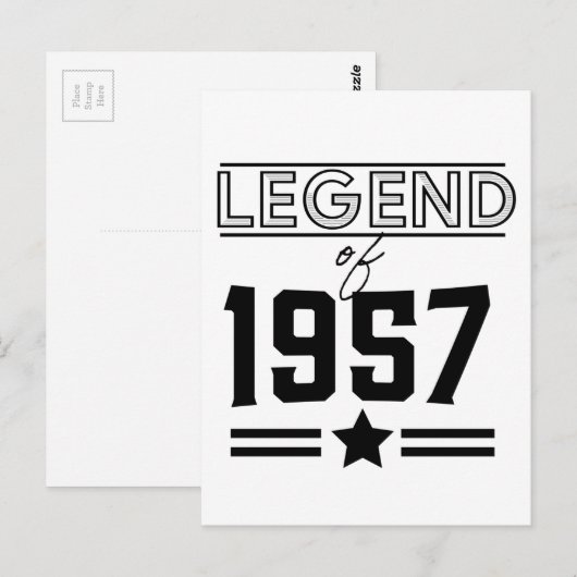 Legendarische vintage uit 1957 briefkaart (Voorkant / Achterkant)