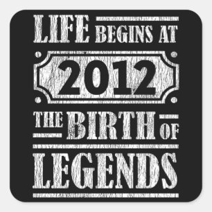 Legendarische Vintage Uit 2012 Verjaardagscadeau Vierkante Sticker