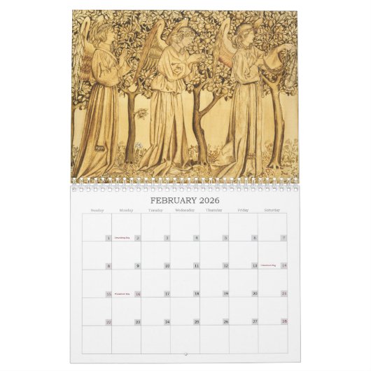 Legendarische William Morris Textiel Design Kalender (Feb 2026)