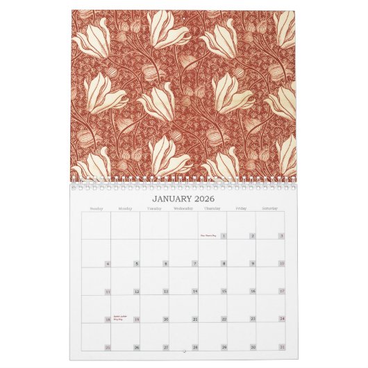 Legendarische William Morris Textiel Design Kalender (Jan 2026)