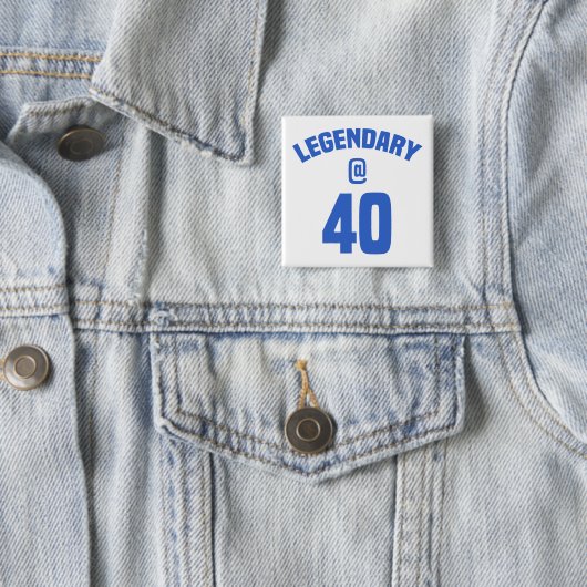Legendary 40th Birthday Vierkante Button 5,1 Cm (In situ)