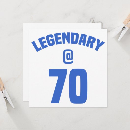 Legendary 70th Birthday Kaart (Voorkant / Achterkant in situ)