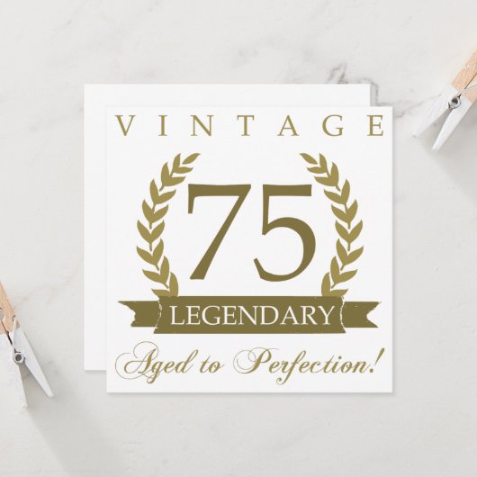 Legendary 75th Birthday Kaart (Voorkant / Achterkant in situ)