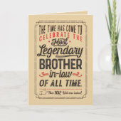 Legendary Brother-in-law van de Kaart van de Tijd (Voorkant)