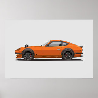 Legendary Classic Oranje 240z Fairlady Bug Poster