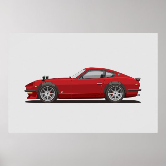 Legendary Classic Red 240z Fairlady Bug Poster (Voorkant)