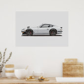 Legendary Classic White 240z Fairlady Bug Poster (Keuken)