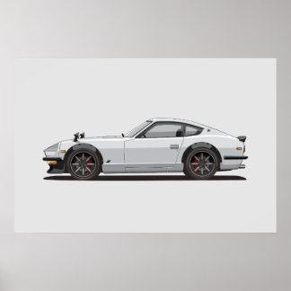 Legendary Classic White 240z Fairlady Bug Poster