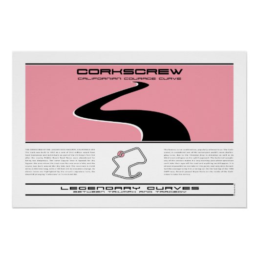 Legendary Curves, Corkscrew, Laguna Seca Perfect Poster (Voorkant)