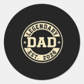 Legendary Dad Established 2026 Celebrate Father Ne Ronde Sticker (Voorkant)