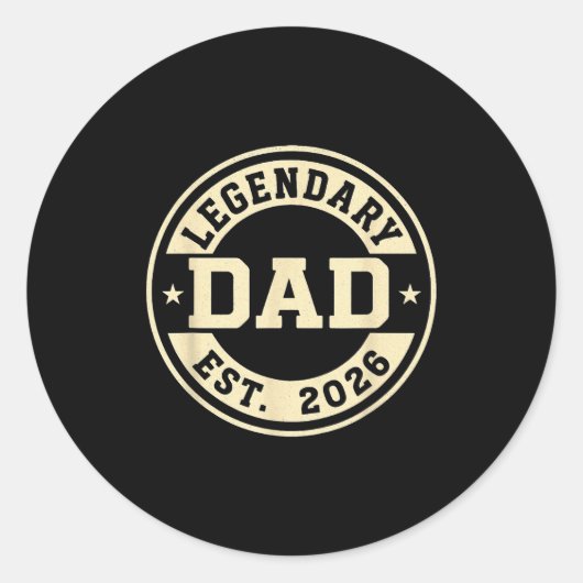 Legendary Dad Established 2026 Celebrate Father Ne Ronde Sticker (Voorkant)