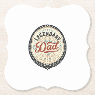 Legendary Dad Vintage Gravure Shirt Ontwerp_1 Kartonnen Onderzetters