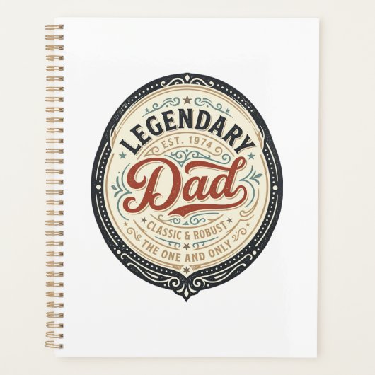Legendary Dad Vintage Gravure Shirt Ontwerp_1 Planner (Voorkant)