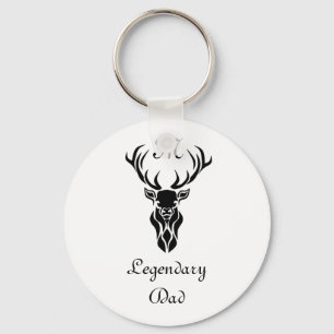 Legendary Dad White Tail Deer Black Silhouette Sleutelhanger