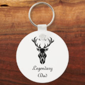Legendary Dad White Tail Deer Black Silhouette Sleutelhanger (Voorkant)