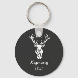 Legendary Dad White Tail Deer White Chalk Shadow Sleutelhanger