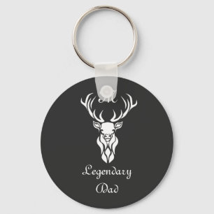 Legendary Dad White Tail Deer White Chalk Shadow Sleutelhanger
