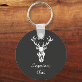 Legendary Dad White Tail Deer White Chalk Shadow Sleutelhanger (Voorkant)