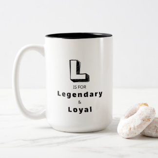 Legendary en Loyal L - Gepersonaliseerde Luxe Loft Tweekleurige Koffiemok