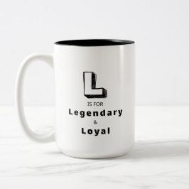 Legendary en Loyal L - Gepersonaliseerde Luxe Loft Tweekleurige Koffiemok