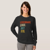 Legendary from Juli 1978 44 Year Old 44th Birth T-shirt (Voorkant volledig)