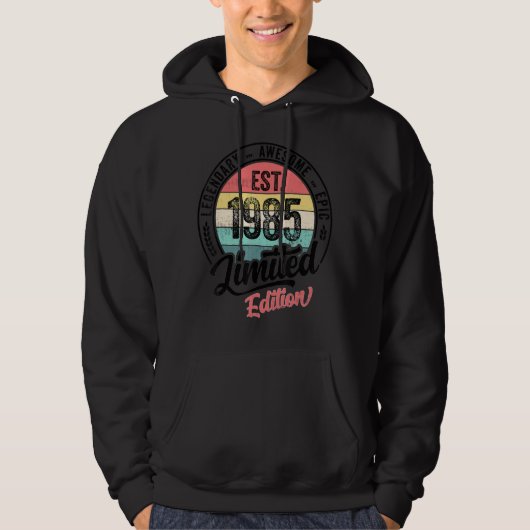 Legendary Geweldige Epic Est 1985 Hoodie (Voorkant)