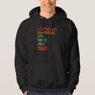 Legendary Geweldige epic from Juli 1983 Retro Birt Hoodie