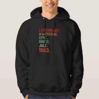 Legendary Geweldige epic from Juli 1983 Retro Birt Hoodie