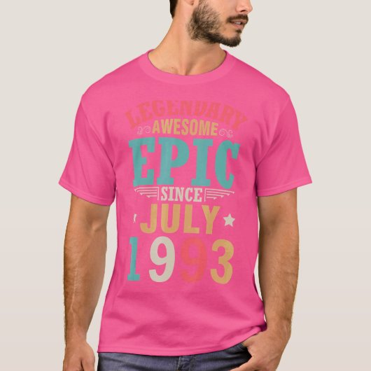 Legendary Geweldige epic sinds 29 juli 1993 T-shirt (Voorkant)