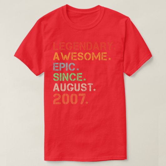 Legendary Geweldige epic Sinds augustus 2007 Retro T-shirt (Design voorkant)