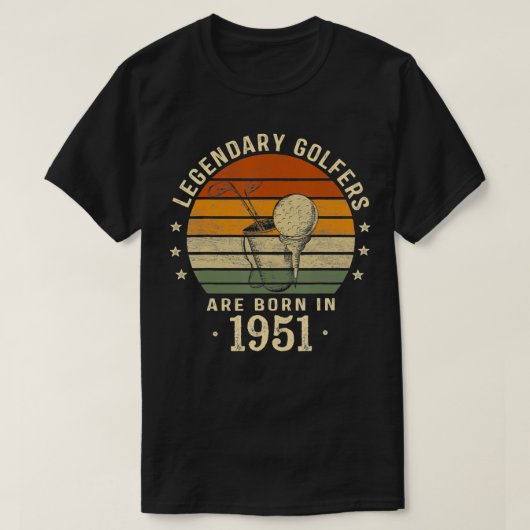 Legendary Golfers zijn geboren in 1951 71e verjaar T-shirt (Design voorkant)
