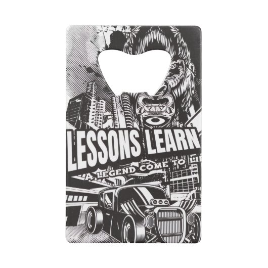 LEGENDARY GORILLA LESSONS LEARN BOTTLE OPENER CREDITKAART FLESSENOPENER (Voorkant)