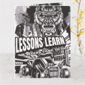 LEGENDARY GORILLA LESSONS LEARN GREETING CARD  KAART (Gele Bloem)