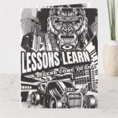 LEGENDARY GORILLA LESSONS LEARN GREETING CARD  KAART (Voorkant)