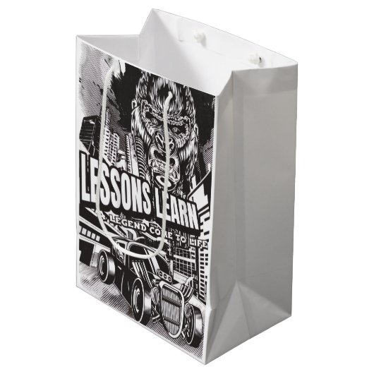 LEGENDARY GORILLA LESSONS LEARN (M) GIFT BAG MEDIUM CADEAUZAKJE (Voorkant Gekanteld)