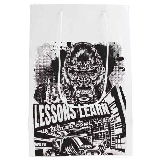 LEGENDARY GORILLA LESSONS LEARN (M) GIFT BAG MEDIUM CADEAUZAKJE (Achterkant)