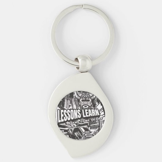 LEGENDARY GORILLA LESSONS LEARN METAL KEYCHAIN (Voorkant)