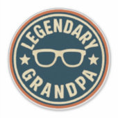legendary grandpa retro badge sticker (Voorkant)