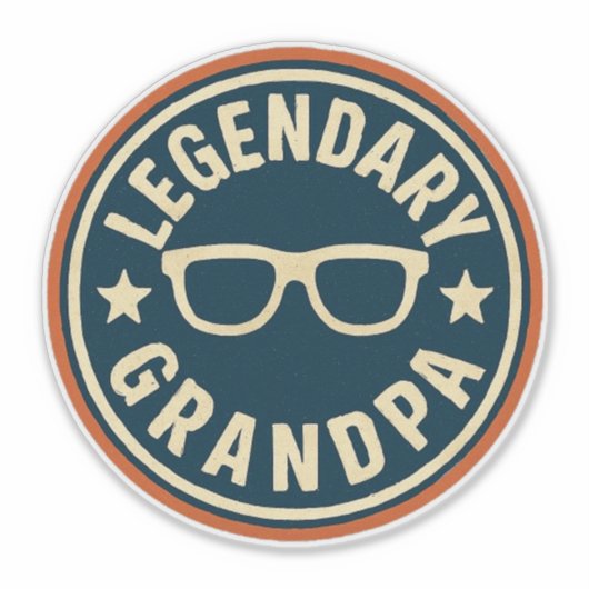 legendary grandpa retro badge sticker (Voorkant)