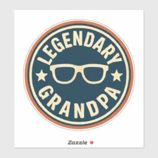 legendary grandpa retro badge sticker