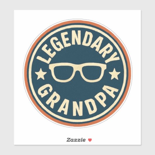 legendary grandpa retro badge sticker (Vel)