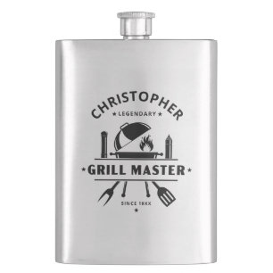 Legendary Grill Master BBQ Gepersonaliseerde Naam Flacon