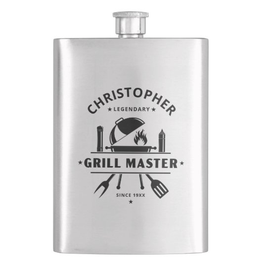 Legendary Grill Master BBQ Gepersonaliseerde Naam Flacon (Voorkant)