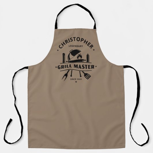 Legendary Grill Master Rustic Brown Custom BBQ Schort (Voorkant)