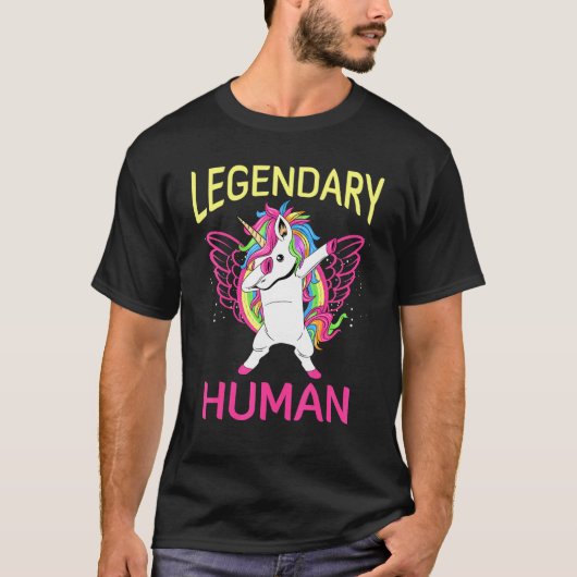 Legendary Human Dabbing Danser Unicorn Gamer T-shirt (Voorkant)