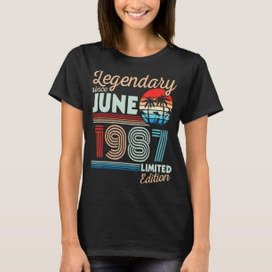 Legendary June 1987 Happy Birthday 35 Years Old Lt T-shirt