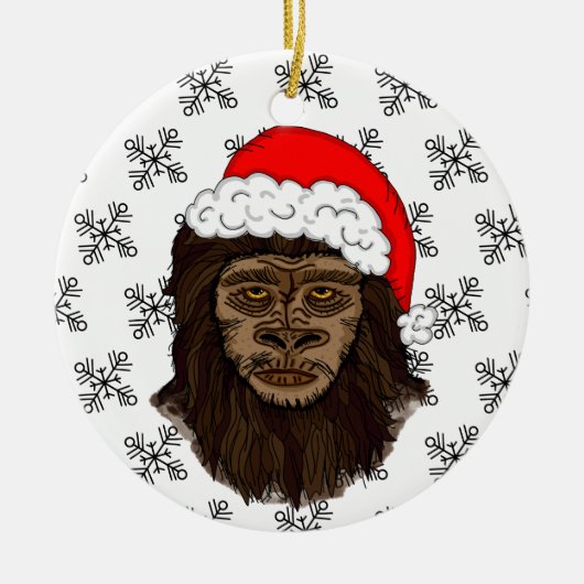 Legendary Kerstmis en Squatchy nieuwjaar Keramisch Ornament (Voorkant)