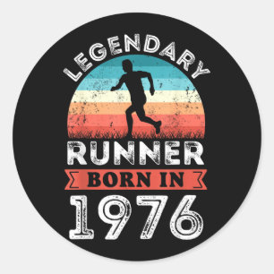 Legendary Loper Geboren 1976 Lopende Verjaardagsca Ronde Sticker